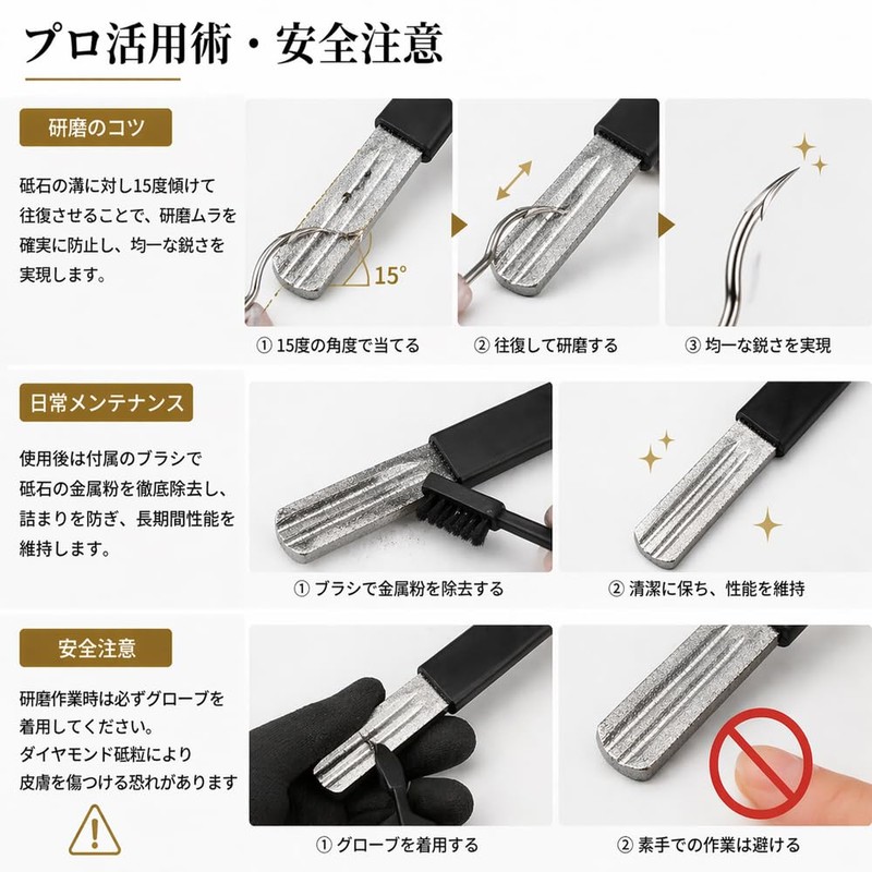 LINKSORA フックシャープナー 釣り用品 針研ぎ器 持ち運び便利 再利用可能 研削器 2個セット 付属ブラシ‌（赤+黒）
