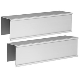 Set of 2 – Sturdy & Elegant Silver Aluminum Cubicle Name Plate Holder, Office Business Sign Holder, 8” X 2” - Fits 2” Cubicle Wall - Plastic Film and Paper Inserts NOT Included