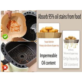 Deseboo Air Fryer Disposable Liners 120 PCS,Air Fryer Disposable Paper Liners, Air Fryer Disposable Paper Liners, (Double-Sided Coating: Non Stick to Food and Pot) Fit for 5-8L Air Fryers