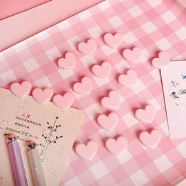 20 Pcs Cute Heart Binder Clips Mini Decorative Paper Clips Clamps Photo Hanging Clips Food Bag Clips