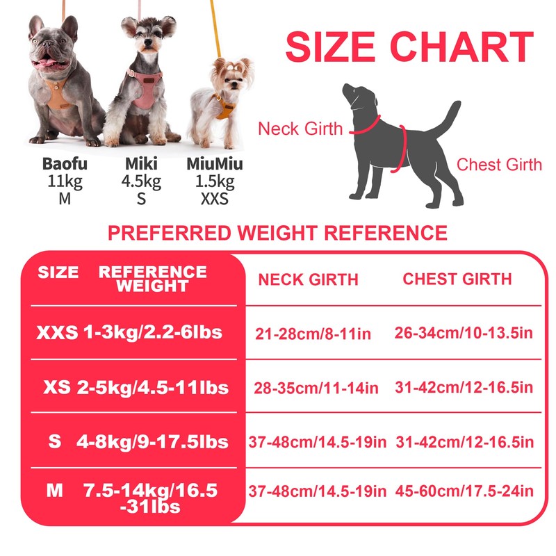 Puppytie No Pull XXS Puppy Harness with Multifunction Dog Leash,Soft