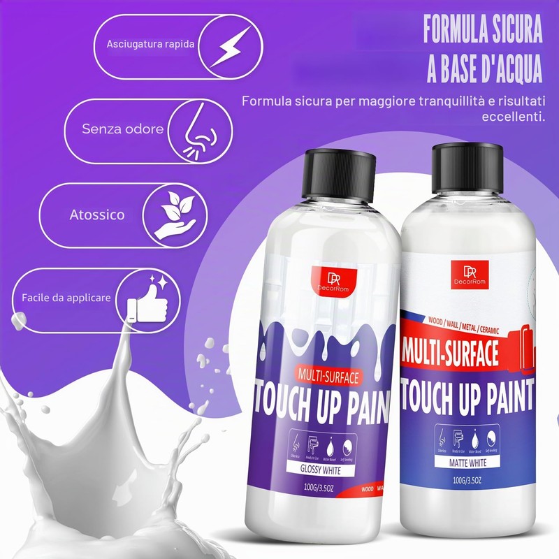 Peintura Di Ritocco Bianca 200ml, Pittura Bianca Per Pareti Vernice