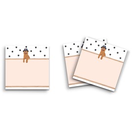 Butler in the Home Sticky Notes 3 Pack 3"x3" 50 Sheet Count Per Pad, Golden Retriever Dog Wearing Mushroom Hat, Cute Funny Memo Note Pads Stationery Journal Planner Paper