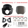 FATECIM Motorcycle 5.75" Headlight Fairing with 15" Dark Smoke Windshield