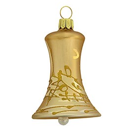 Jingle Bells Lauscha Bell Gold Matt Winter Landscape