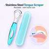 Stainless Steel Tongue Scraper with Travel Case – Reusable Tongue