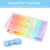 Weekly Pill Organizer,3-Times-A-Day 7 Day Pill Box Large Compartments Moisture-Proof