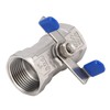1in Full Port Ball Valve Stainless Steel Butterfly Shape Double
