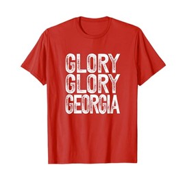 Georgia fans fight song cute Glory white on red T-Shirt