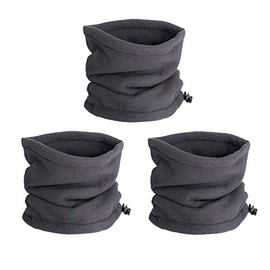 LERTREE 3PCS Winter Neck Warmer Neck Gaiter Fleece Skiing Cycling Windproof Balaclava Scarf For Men Women (DarkGray)