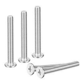 uxcell M9.5-0.8 x 40mm 100Pcs Flat Round Head Screws 304 Stainless Steel Phillips Drive Machine Screws Hardware Fastener for Furniture Connection
