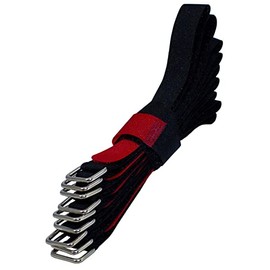 Lumonic 10 x Velcro Ties 300 x 20 mm Crossed Black Red Reusable Cable Ties Made of Velcro Tape for Attaching or Cable Management