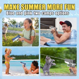  2 Pack Water Gun for Kids - Squirt Guns Water Blaster Soaker 100CC Capacity Water Pistol Toys for Boys Girls Toddlers, Ideal Summer Gifts for Swimming Pool Beach Outdoor Water Toys (Blue Gray)