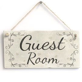 Guest Room - Handmade Vintage Style Wooden Door Sign/Plaque Bedroom