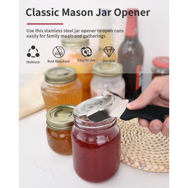 CYDW Mason Jar Opener Tool with Soft Touch Handle, No