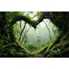 AWERT 72x24 inches Polyester Tropical Rainforest Terrarium Background Stream Green