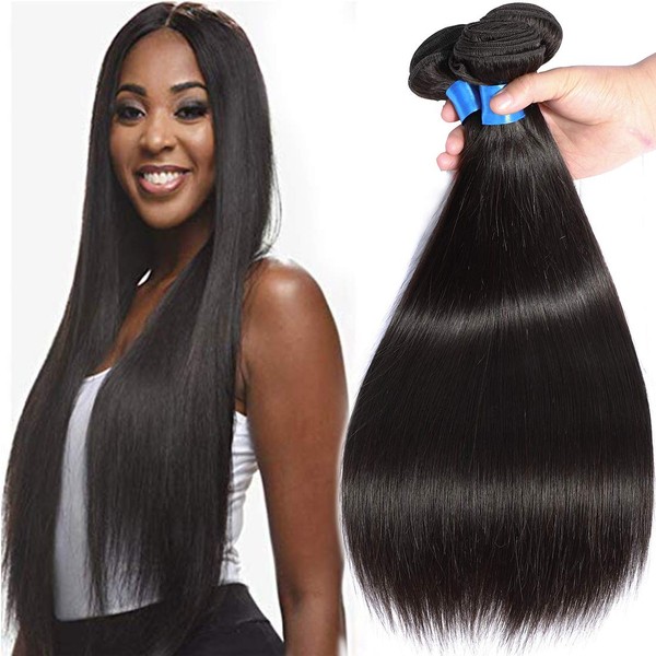 Cranberry Hair 3 Bundles Virgin Straight Hair Human Hair Extension Brazilian Hair Unprocessed Natural Black (14 16 18Inch)