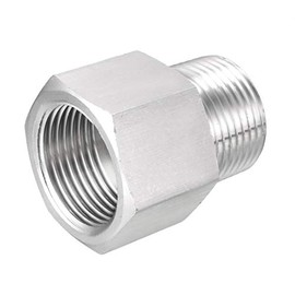 sourcing map Pipe Fitting Reducer Adapter 3/4 NPT Male to 3/4 G Female, Stainless Steel for Water Oil Air Pressure Gauge