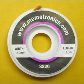 Solder Wick 1.5m Desolder Wire Copper Braid 2mm Wide, with Flux, 5ft Approx