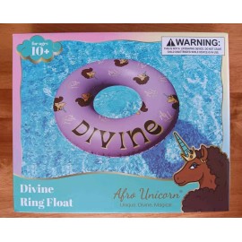 Afro Unicorn "Divine" Inflatable Pool Swim Ring Float 39” Purple QUANTITY SAVING