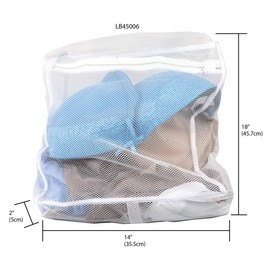 Sunbeam Mesh Intimates Delicate Wash Laundry Bag, White (Medium)