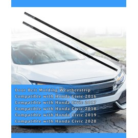 LH and RH Car Outer Door Window Moulding Trim Weatherstrip Seal Belt Compatible with 2016-2020 Honda Civic 2 Door, Replace#72410-TBG-A01 72450-TBG-A01