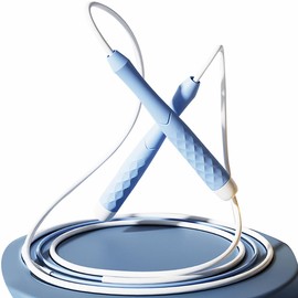 Racing Jump Rope Adjustable Professional Sand Style Jump Rope Segmented No Knot Non-Slip Not Entangle (Blue)