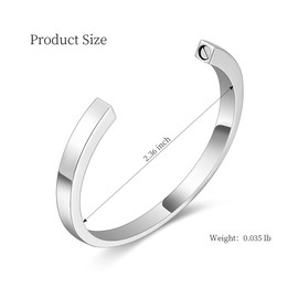 Urn Bracelet for Ashes for Women Men Memorial Cuff Bangle Stainless Steel Cremation Jewelry Keepsake Bracelet for Ashes Holder