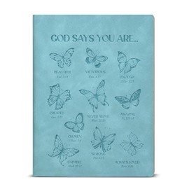 KSFFWQIN Christian Inspirational Notebook God Says You Are Beautiful Bible Verse Journal Butterflies Writing Notebook Religious Encouragement Gifts for Women Girls