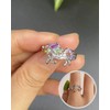 HSIXHAF 1 x Rainbow Unicorn Ring with Rhinestone Adjustable Opening
