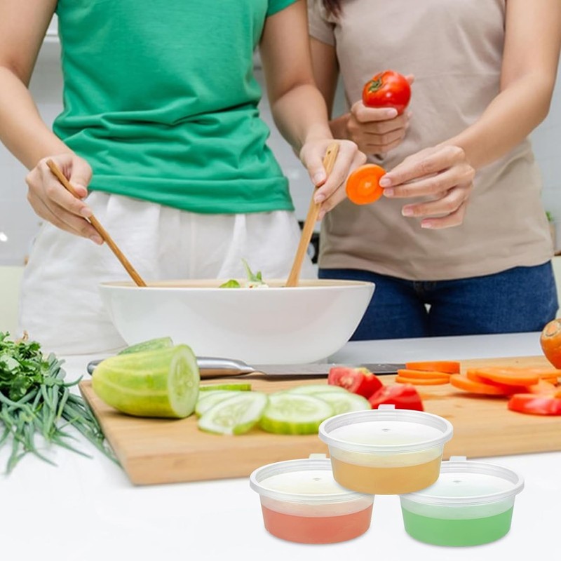 JCUQGDOO 60-Piece Small Plastic Container Set with Lids – 25ml