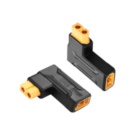 SinLoon 2 Pack XT60 Male to Female Connector Adapter 90 Degree XT60 Wireless Adapter for RC FPV Toy Car Plane Drone Battery (90 Degree Male to Female)
