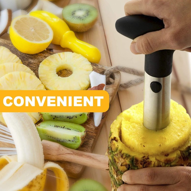 Rngeo 2 Pack Stainless Steel Pineapple Corer Cutter Slicer Peeler