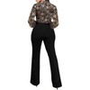 sexycherry Black Sparkly Jumpsuit for Women Elegant Mock Neck Long
