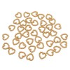 50 x Gold 11mm Pearl Heart Shape Beads Double Sided