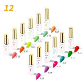 JTING 12PCS Fluorescence Spider Nail Gel Nail Art Liner Varnish Nail Drawing Gel Polish Elastic Paint UV Gel  for Line DIY Manicure Art Decoration
