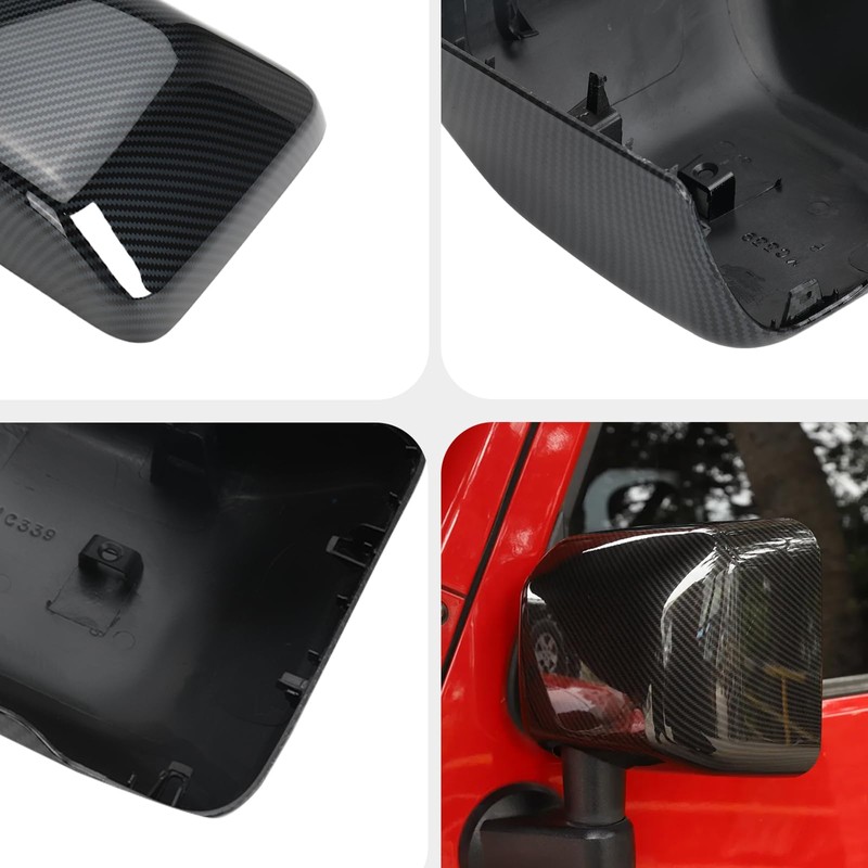 Carbon Fiber Direct Replacement Mirror Cover for 2018-2025 Jeep Wrangler