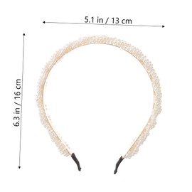 Mikinona 1pc White Thin Brim Pearl Headband for Women Elegant Simple Headdress for Weddings and Engagements Lightweight Non Fading Hair Accessory