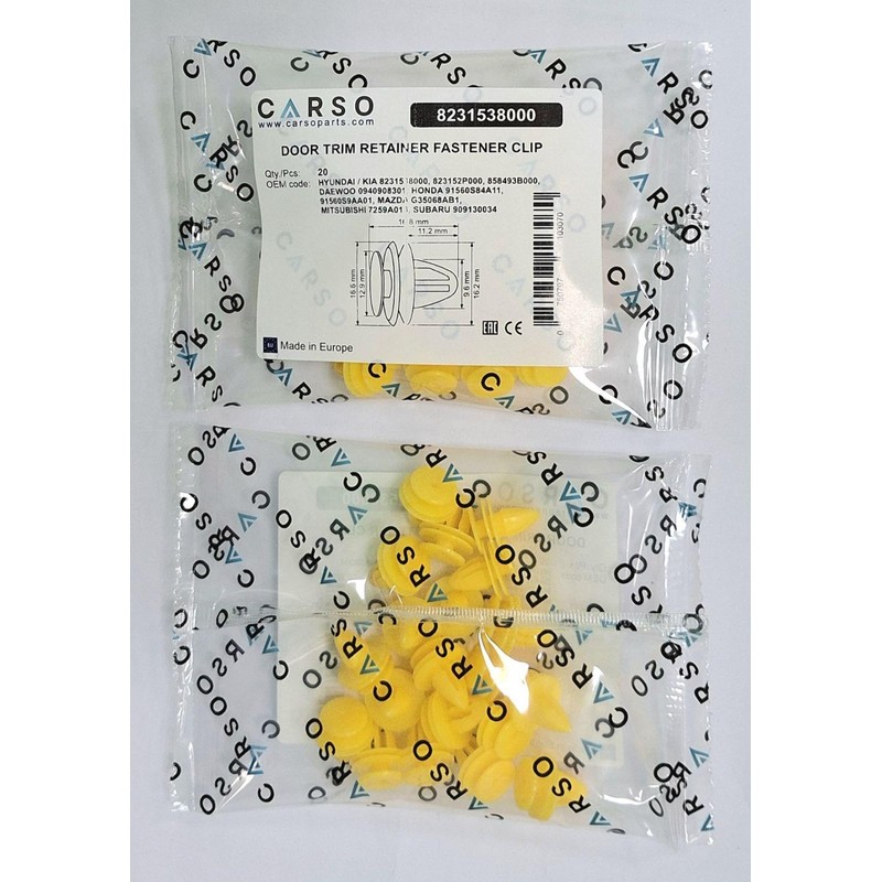 CARSO Replacement Retainer Clips Compatible with Hyundai 8231538000 (20)