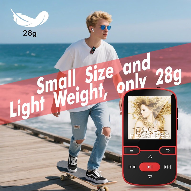 64 GB MP3 Player Bluetooth 5.3 with Clip, Music MP3