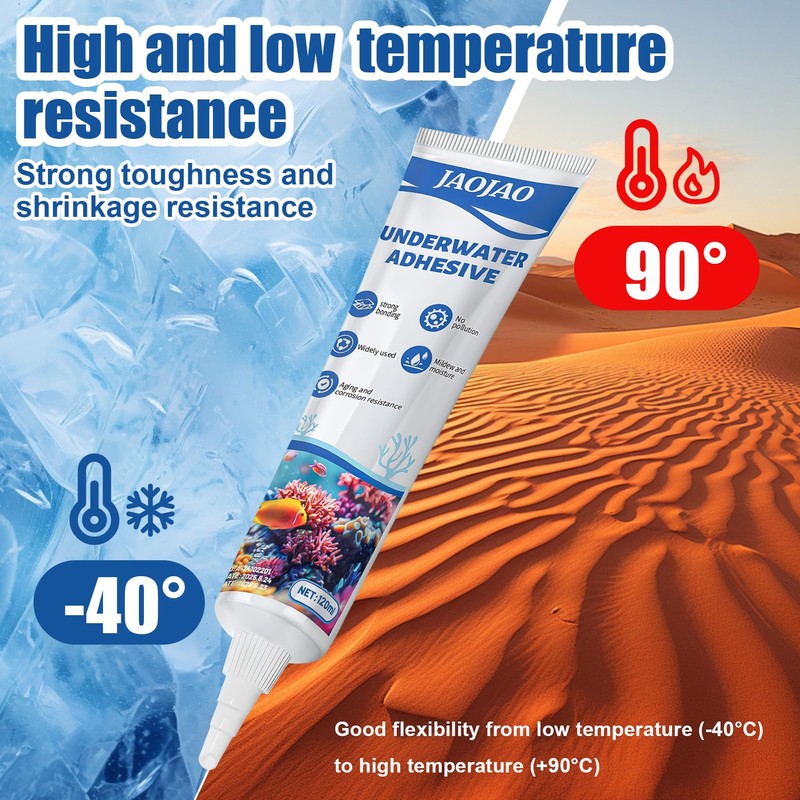 JAOJAO Aquarium Safe Silicone, Aquarium Silicone Clear Underwater Sealant Marine