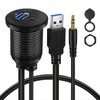 BATIGE Alloy USB 3.0 AUX DC3.5mm Port Car Mount Flush