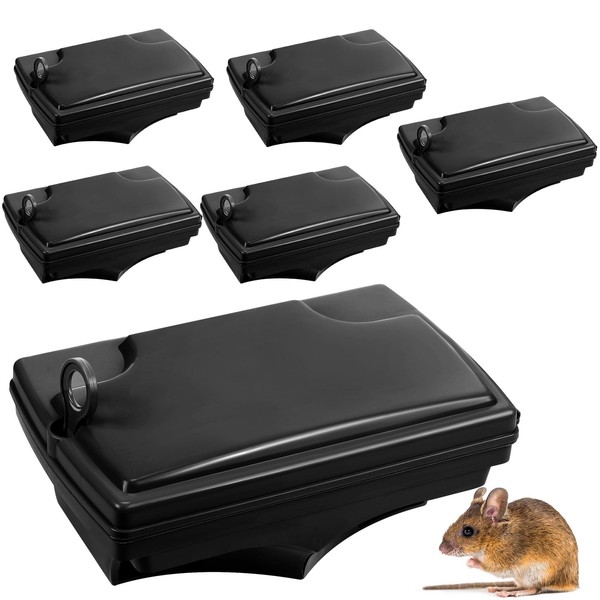 Qualirey 6 Pack Rat Bait Stations with 6 Keys Reusable