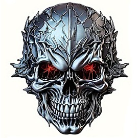 2 PCS Terrifying Skull Vinyl Decals Waterproof Removable Stickers for Car Truck Laptop Window A-34