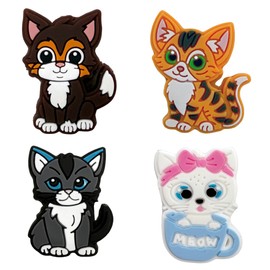 TRESSIS Tennis Racket Dampener - Cute Cat Designs - 4-Pack - Vibration & Noise-Reducing Tennis Shock Absorber for Racquets - Secure, Easy-Install Accessories for Players of All Levels