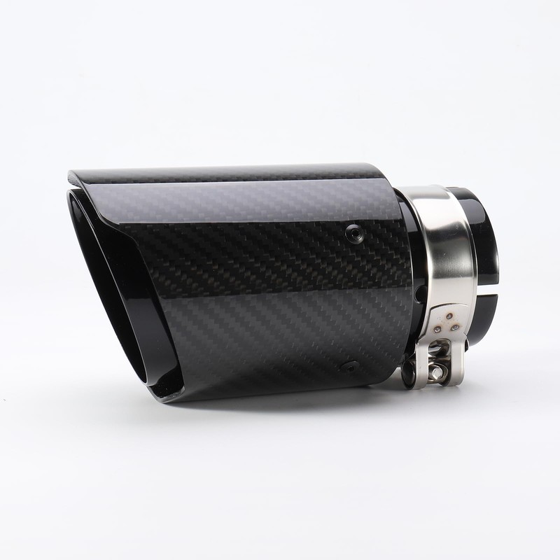Carbon Fiber Exhaust Tip 2.5 Inlet 3.5 Outlet Gloss Black