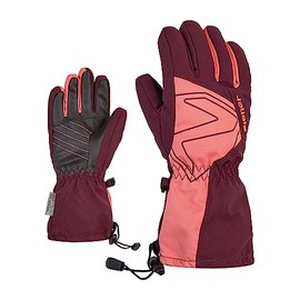 Ziener Children's Laval Ski Gloves / Winter Sports Waterproof Extra Warm Wool Velvet Red 7.5