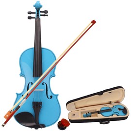 Teeker 4/4 Size Acoustic Violin for Beginner with Fiddle Case/Bow/Rosin (Sky Blue)