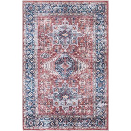 Unique Loom Yara Collection Area Rug - Sunil (4' 1" x 6' 1" Rectangle, Rust Red/ Ivory)