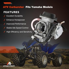 YFM350 Carburetor Fits 2004-2013 Yamaha Raptor 350 YFM350 Carb YFM350R YFM350RSE YFM350RSE2 with Spark Plug&Intake Manifold Boot